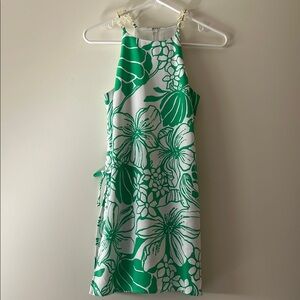 Lily Pulitzer Green and white romper size 0